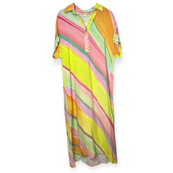 FRNCH Galiena Multicolor Stripe Midi Dress NEW Size XS - Picture 12 of 13